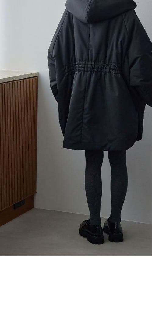 ブラック フード付き オーバーサイズジャケット