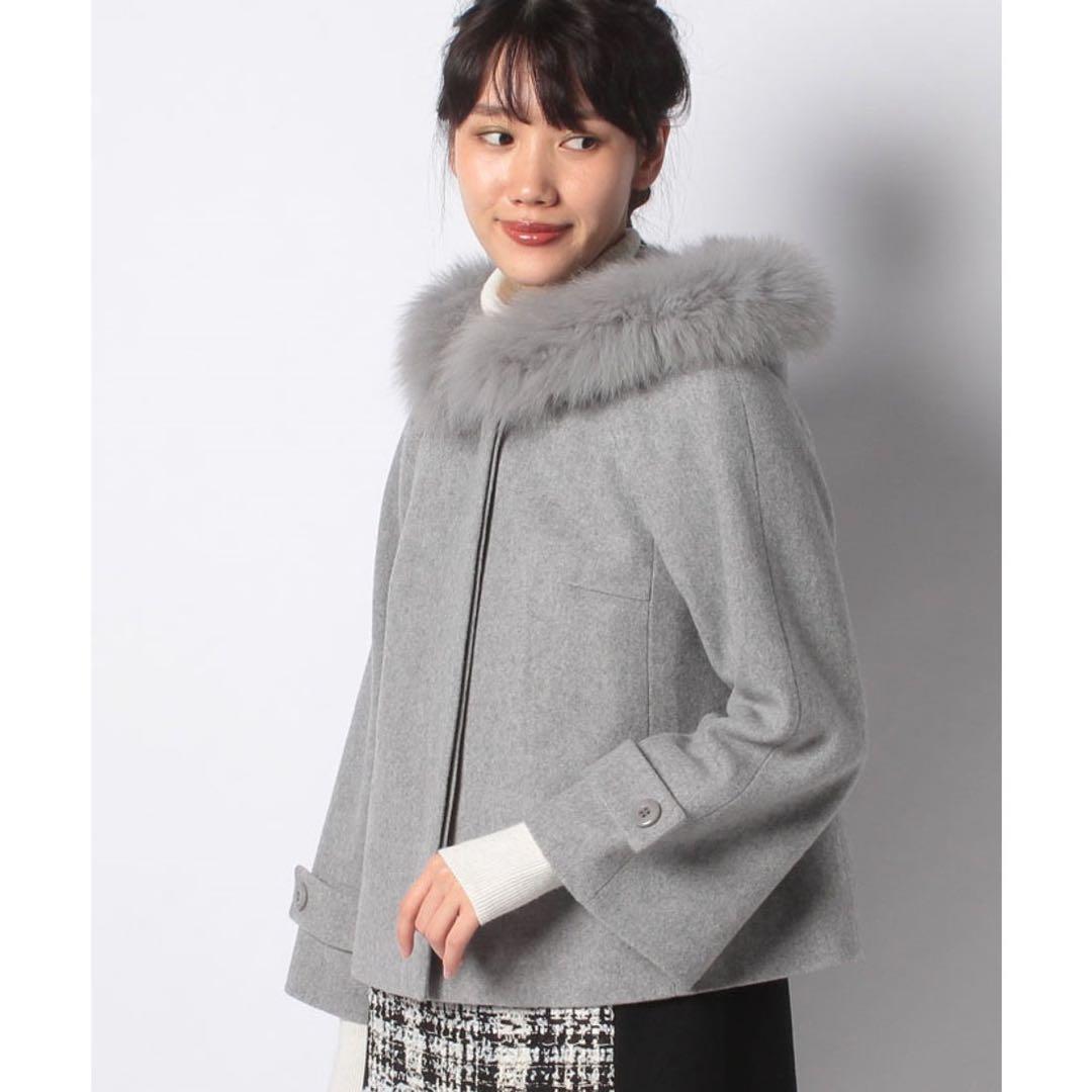新品　MISS J（ミス ジェイ） メルトン×フォックスファー ショートコート