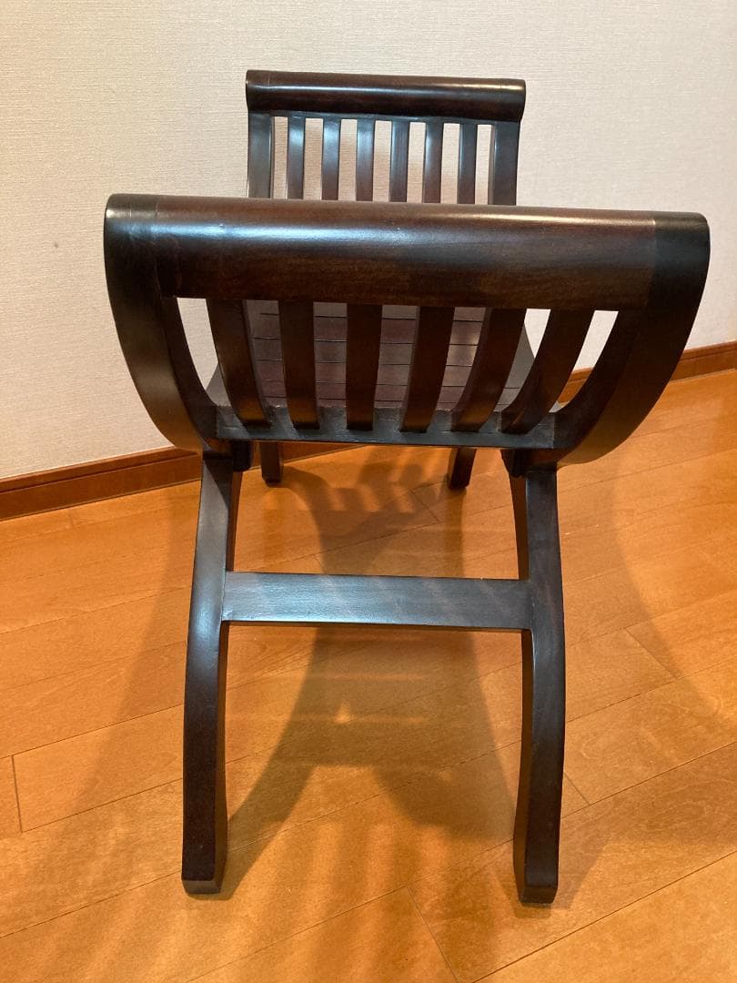 アジアンスタイル 木製スツール ダークブラウン