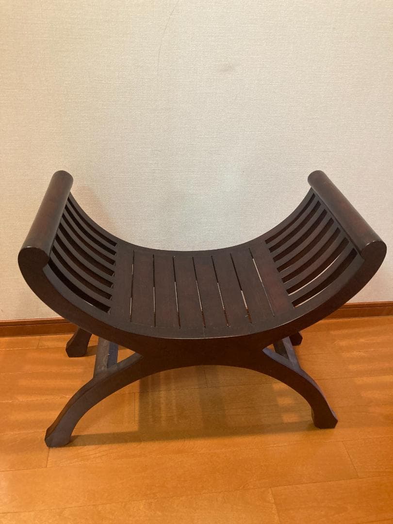 アジアンスタイル 木製スツール ダークブラウン