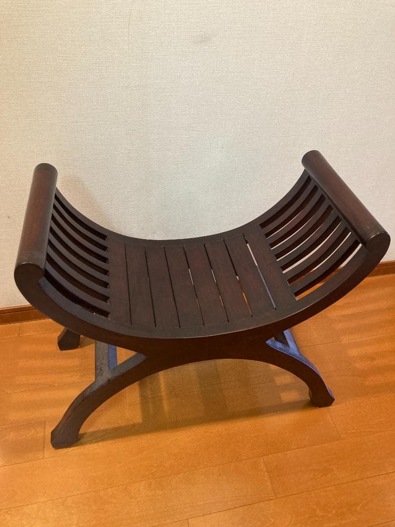 アジアンスタイル 木製スツール ダークブラウン