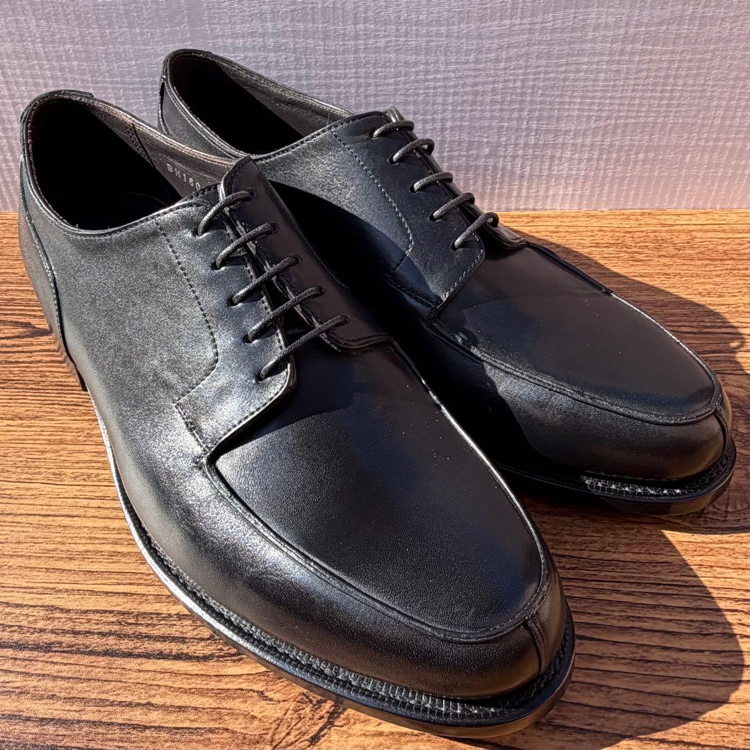 【展示品】バーニーズニューヨーク Uチップ 26.5cm ブラック 外羽根 革靴