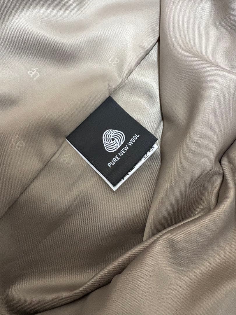 anuans アニュアンス ウールトレンチロングコート S カーキグレー