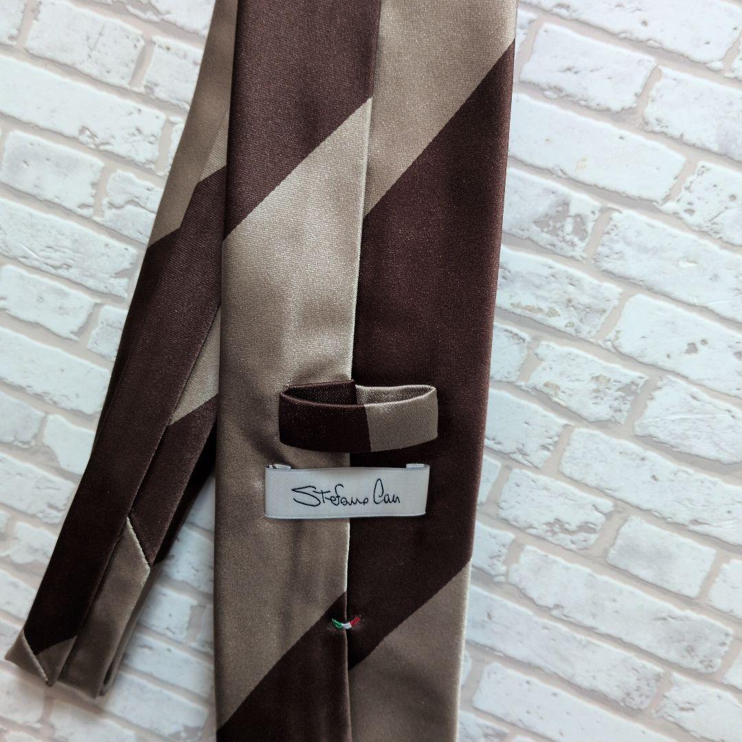 ステファノカウ　シルク ブロックストライプ ネクタイ　フランコバッシ