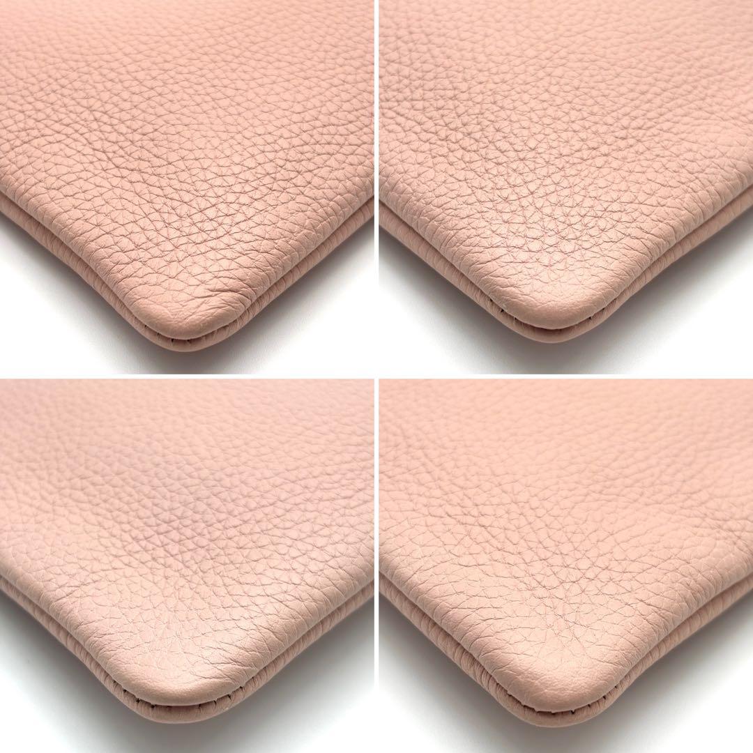 未使用保管品 グッチ クラッチバッグ レザー 本革 ビー Bee ロゴ ピンク