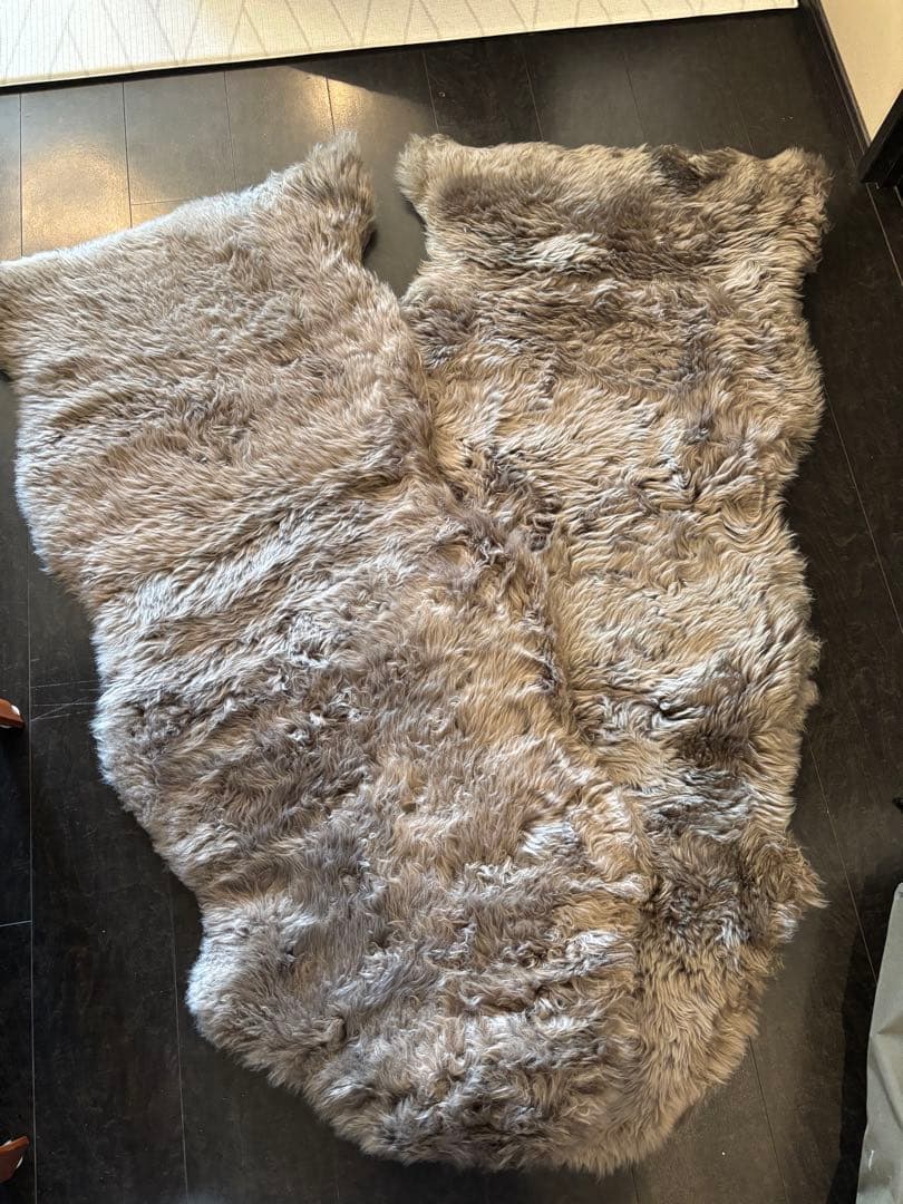 スノーピークローチェア30 カーキ色2個セット　羊毛皮ファー付き