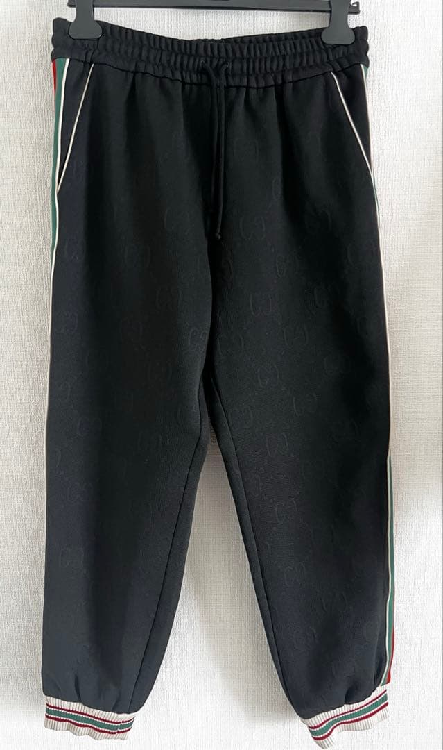 GUCCI GGジャカードモノグラムトラックジャケット・パンツ　セットアップ　黒