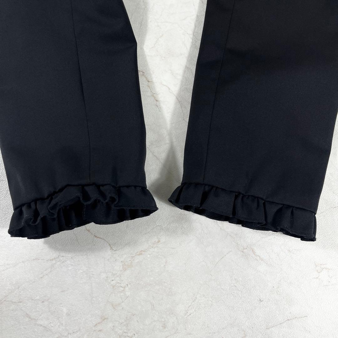 ✨美品 ブラックピースナウ ハート襟フリル リボン ショート丈 ダブルジャケット