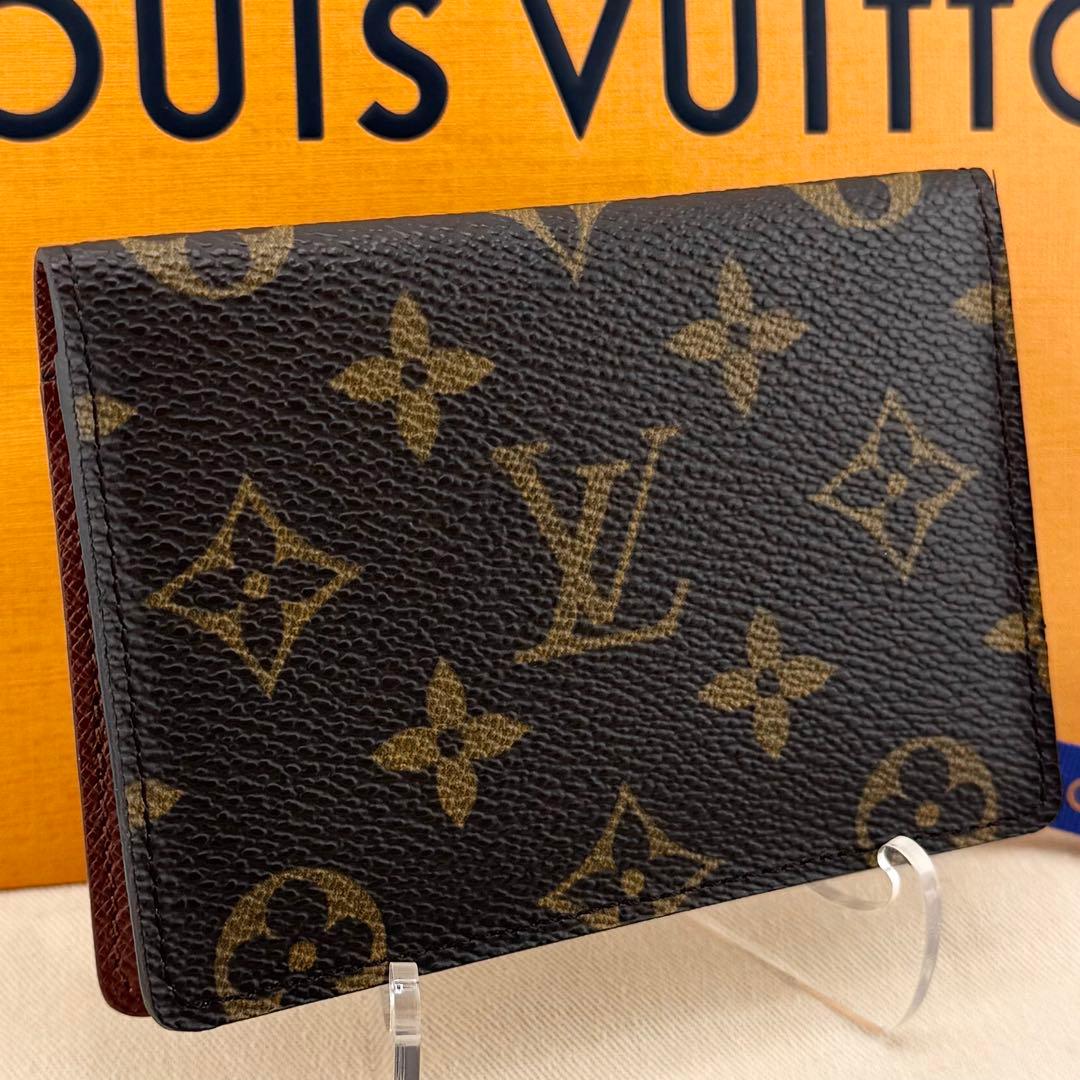 最高級美品 ルイヴィトン ポルト2カルトヴェルティカル モノグラム カードケース