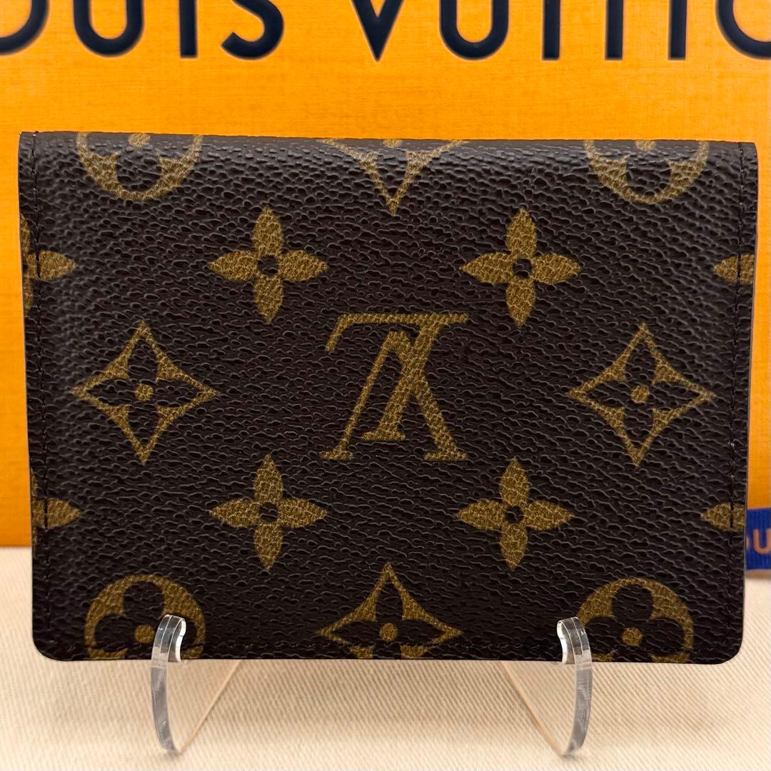 最高級美品 ルイヴィトン ポルト2カルトヴェルティカル モノグラム カードケース