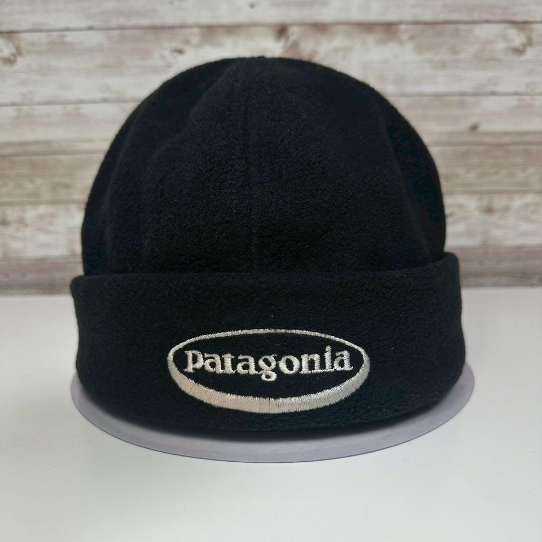 【超レア】USA製 2000年製 パタゴニア フリース ビーニーキャップ L 黒
