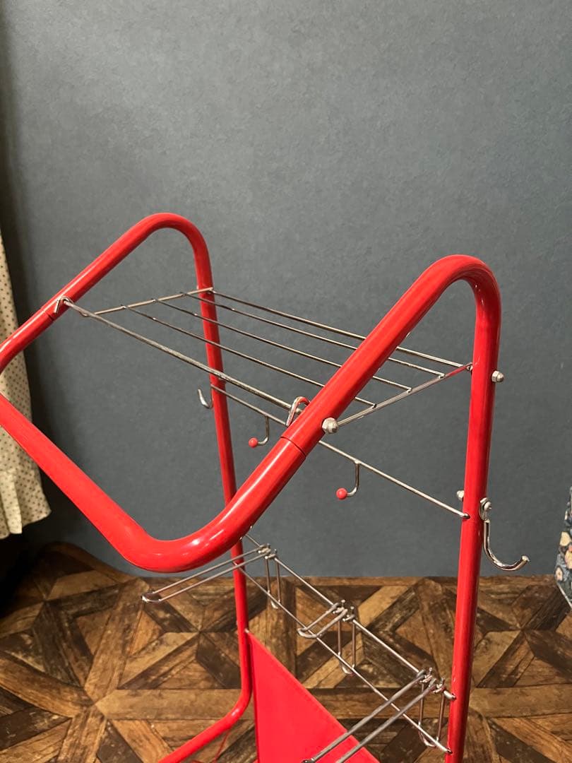 赤 ハンガーラック レトロポップインテリアアンティーク時物 昭和 レトロ