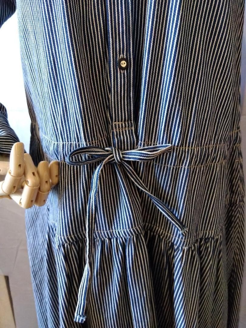 か*ん様 【未使用に近し】45R　ロングワンピース　星3つでサイズL　ストライプ