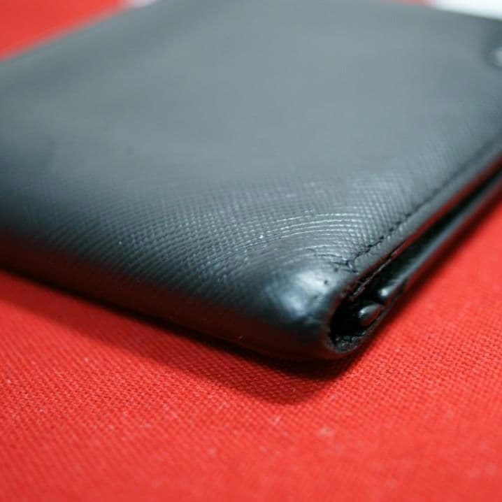 プラダ PRADA 2つ折り財布 小銭入れ付き ブラック SAFFIANO