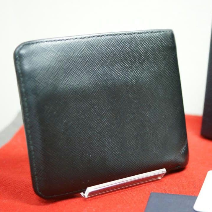 プラダ PRADA 2つ折り財布 小銭入れ付き ブラック SAFFIANO