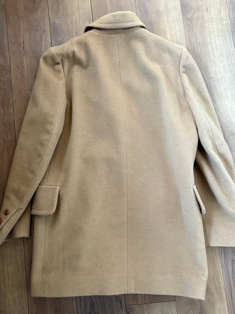 日本正規美品　HERMES ダブル コート 40 ベージュ　キャメル100%
