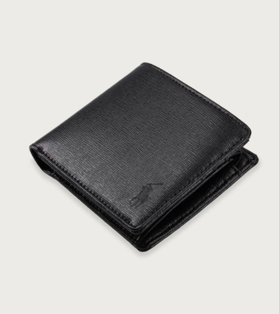 新品未使用　ポロラルフローレン　二つ折り財布　折り財布　エンボスレザー