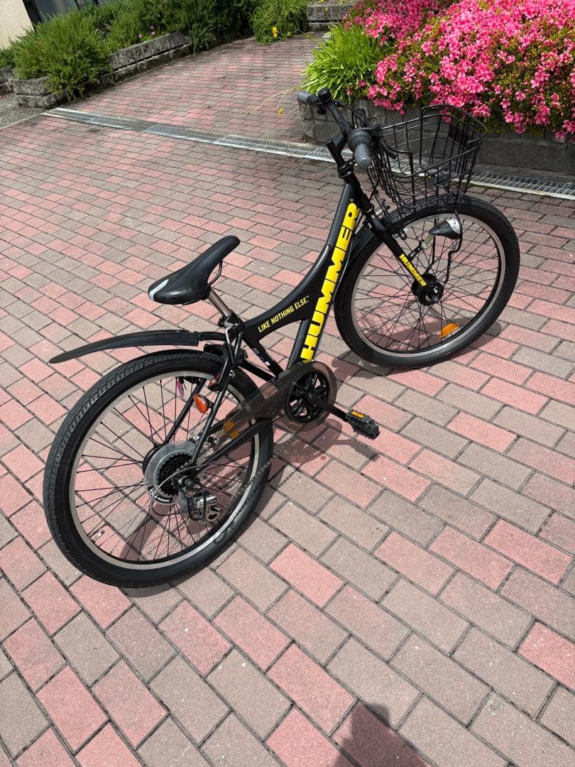 HAMMER ブラック キッズサイクル前カゴ付き(24㌅)お引き取り/配達も可能