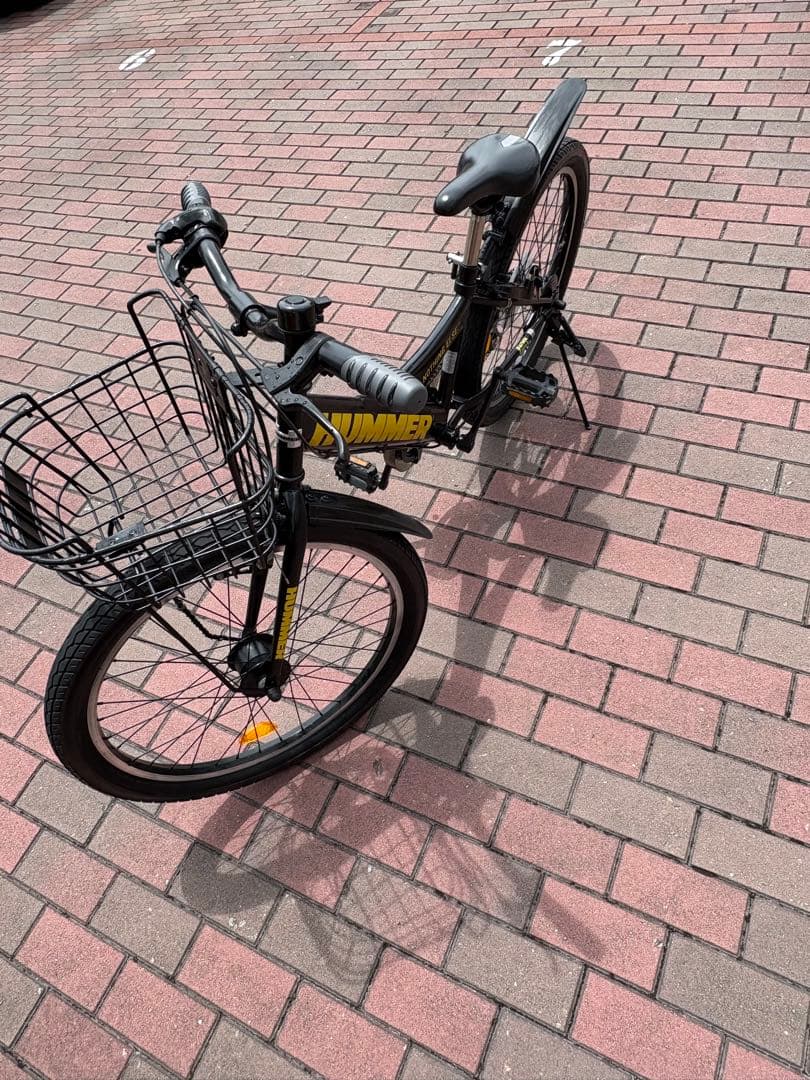 HAMMER ブラック キッズサイクル前カゴ付き(24㌅)お引き取り/配達も可能