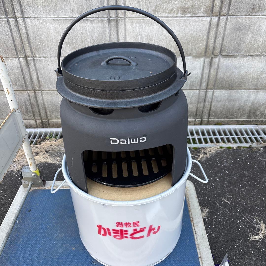 老舗鋳鉄メーカーの「オーブン」と「かまど」のセット　「かまどん」　未使用品