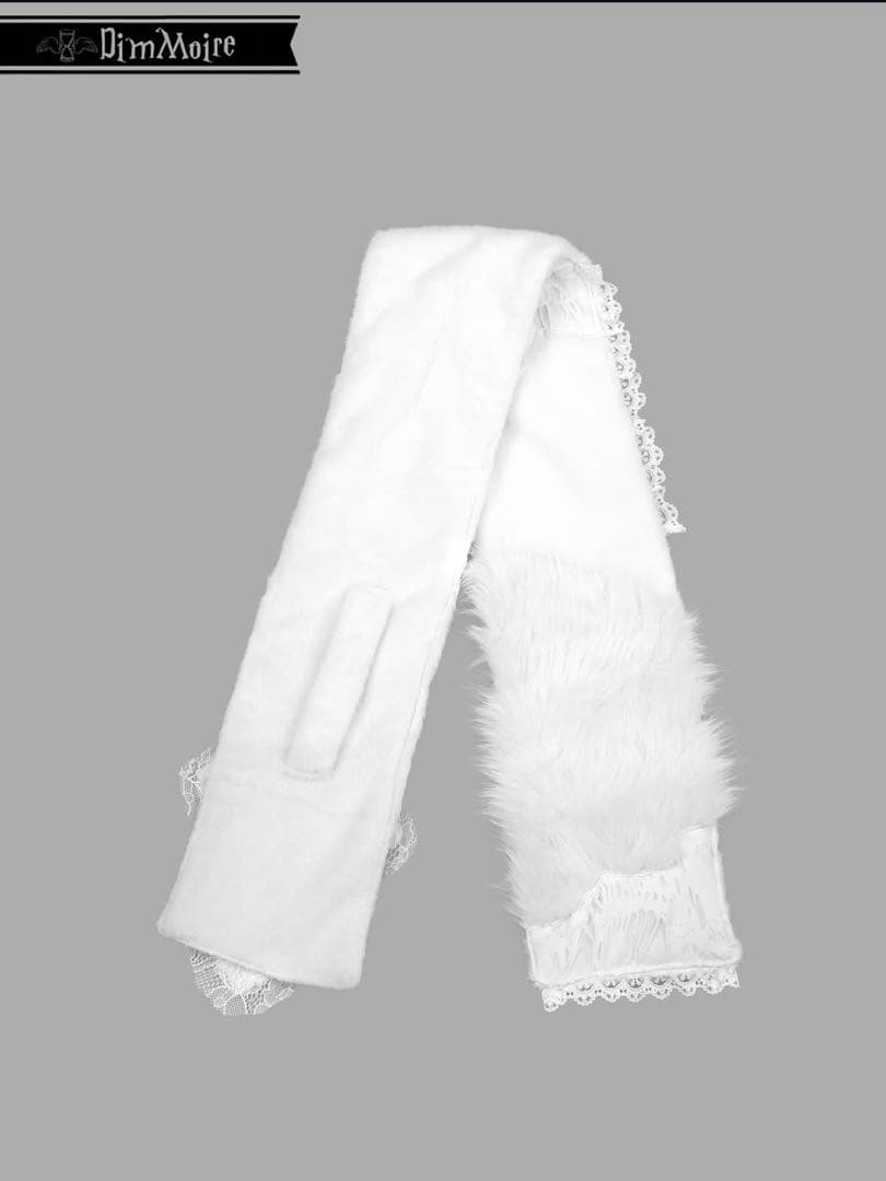DimMoire【ディムモアール】十字の誓いつぎはぎマフラー 白　WHITE
