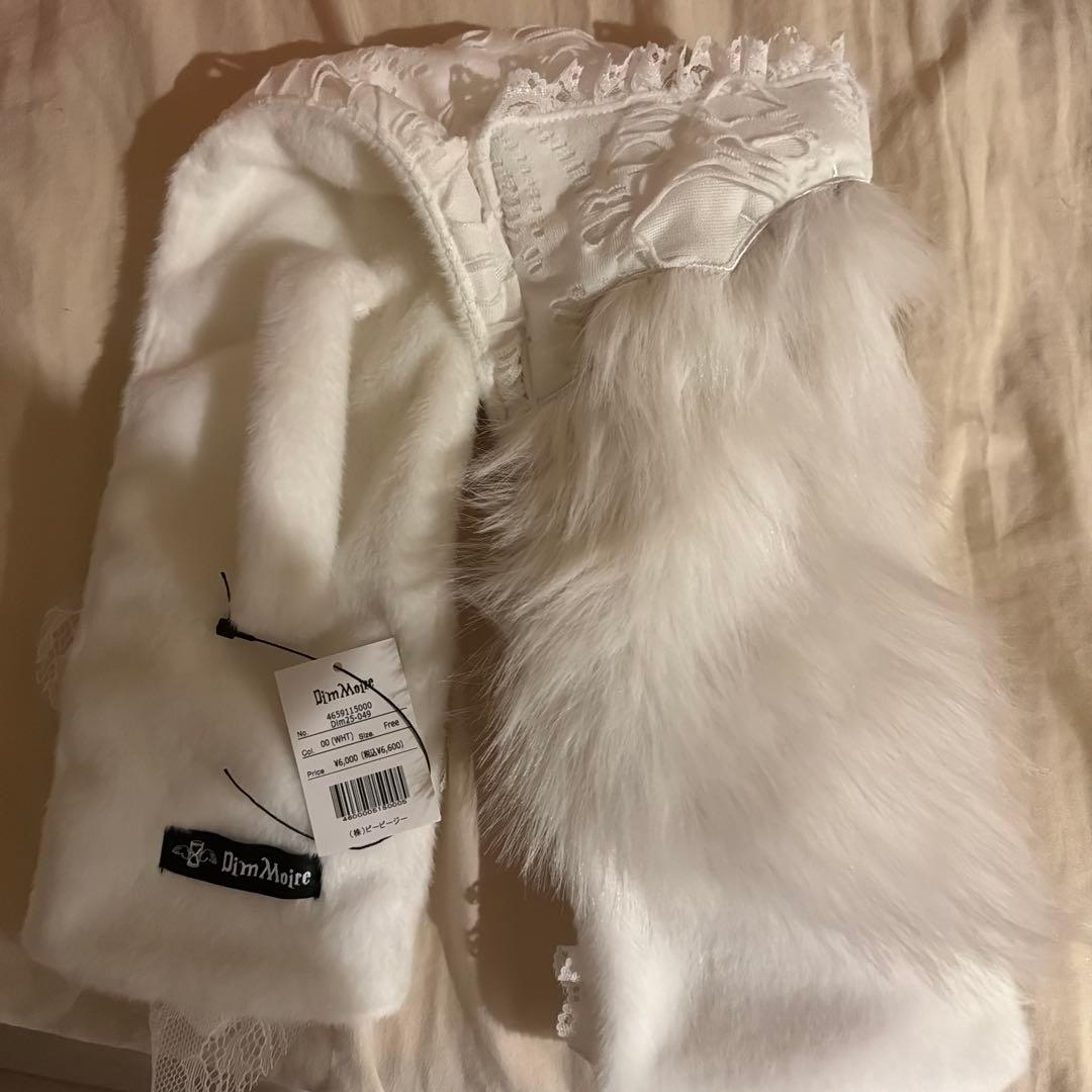 DimMoire【ディムモアール】十字の誓いつぎはぎマフラー 白　WHITE