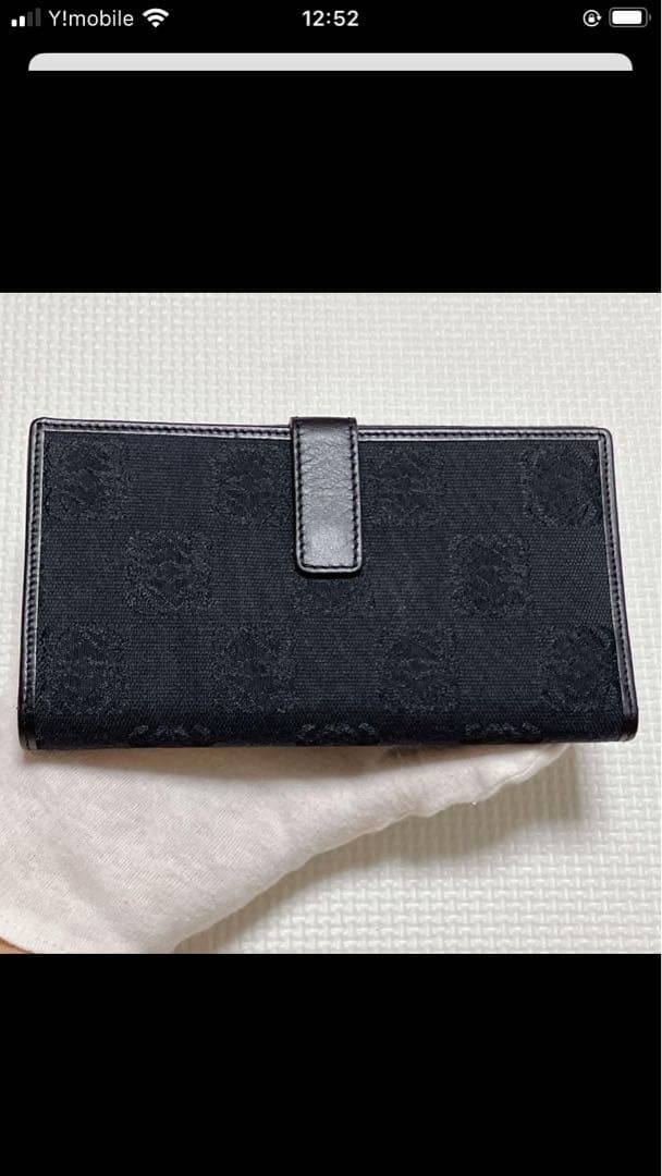 未使用　LOEWE ロエベ　長財布　キャンバス×レザー　黒　ブラック　箱付き