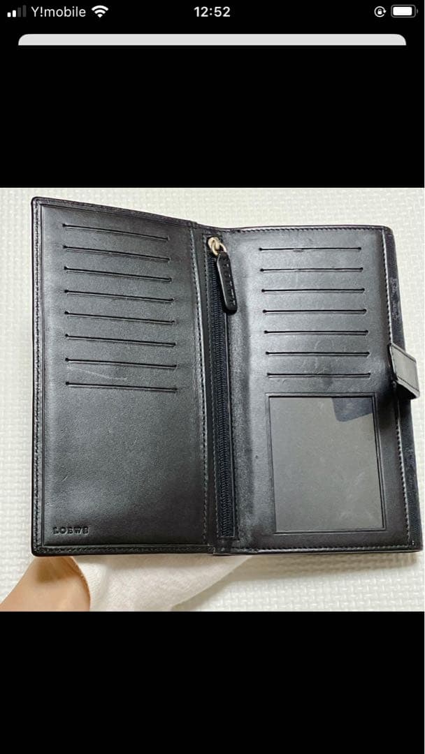 未使用　LOEWE ロエベ　長財布　キャンバス×レザー　黒　ブラック　箱付き