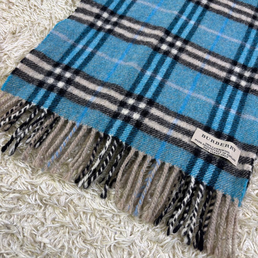 希少カラー　バーバリー　スコットランド製　ラムウール100% マフラー