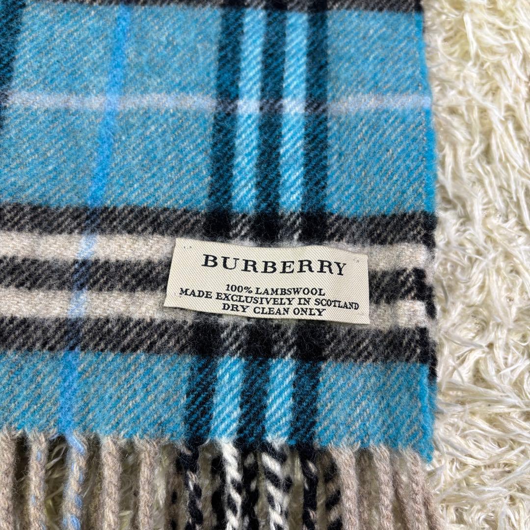 希少カラー　バーバリー　スコットランド製　ラムウール100% マフラー