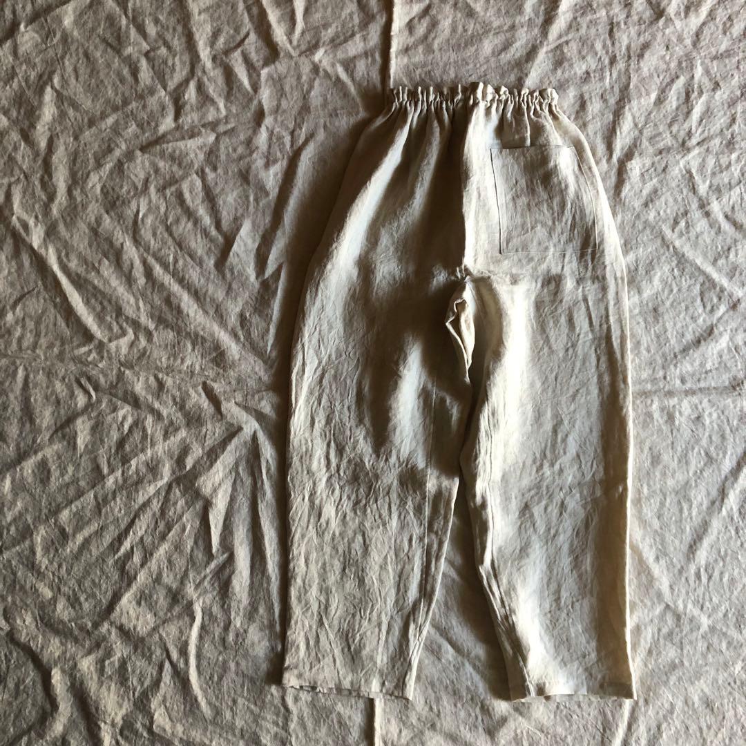 リネンツイルのもんぺ　薄ベージュ
