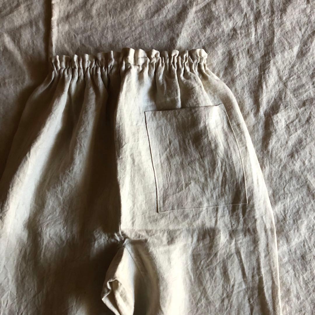 リネンツイルのもんぺ　薄ベージュ