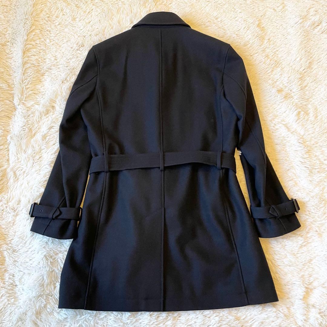 美品✨ポールスミス カシミヤ混 ロングコート ベルト ブラック 総裏地 フラワー