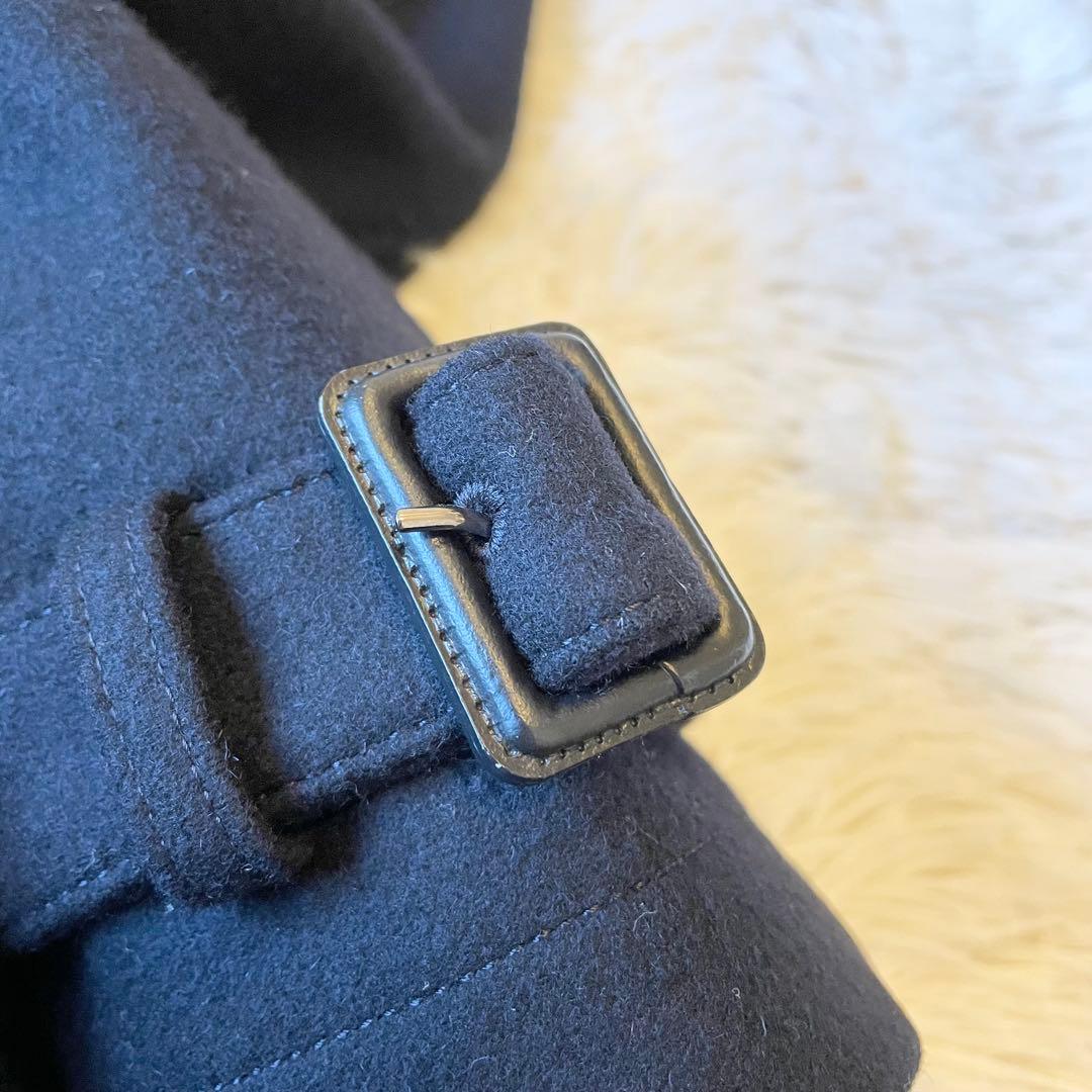 美品✨ポールスミス カシミヤ混 ロングコート ベルト ブラック 総裏地 フラワー