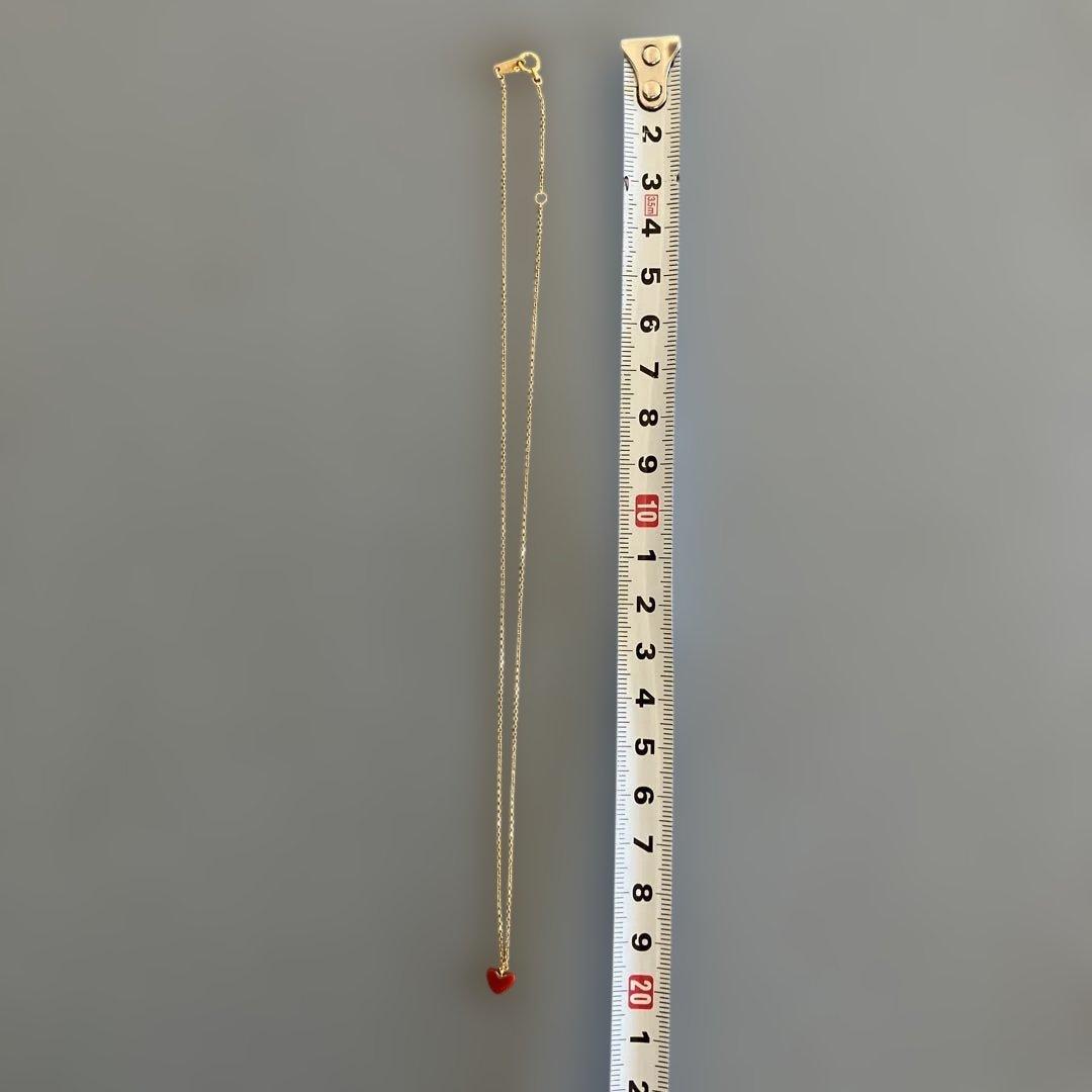 AHKAH アーカー　ハート　ペンダント ネックレス　赤