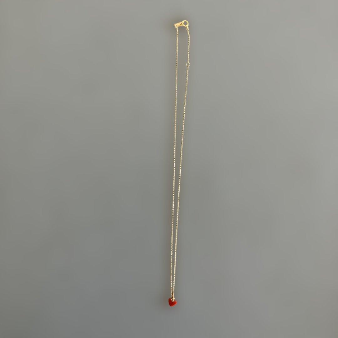 AHKAH アーカー　ハート　ペンダント ネックレス　赤