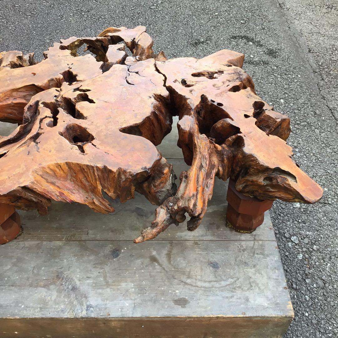アートな自然木座卓　天然木　木株　アンティーク　超希少　ロウテーブル　置物