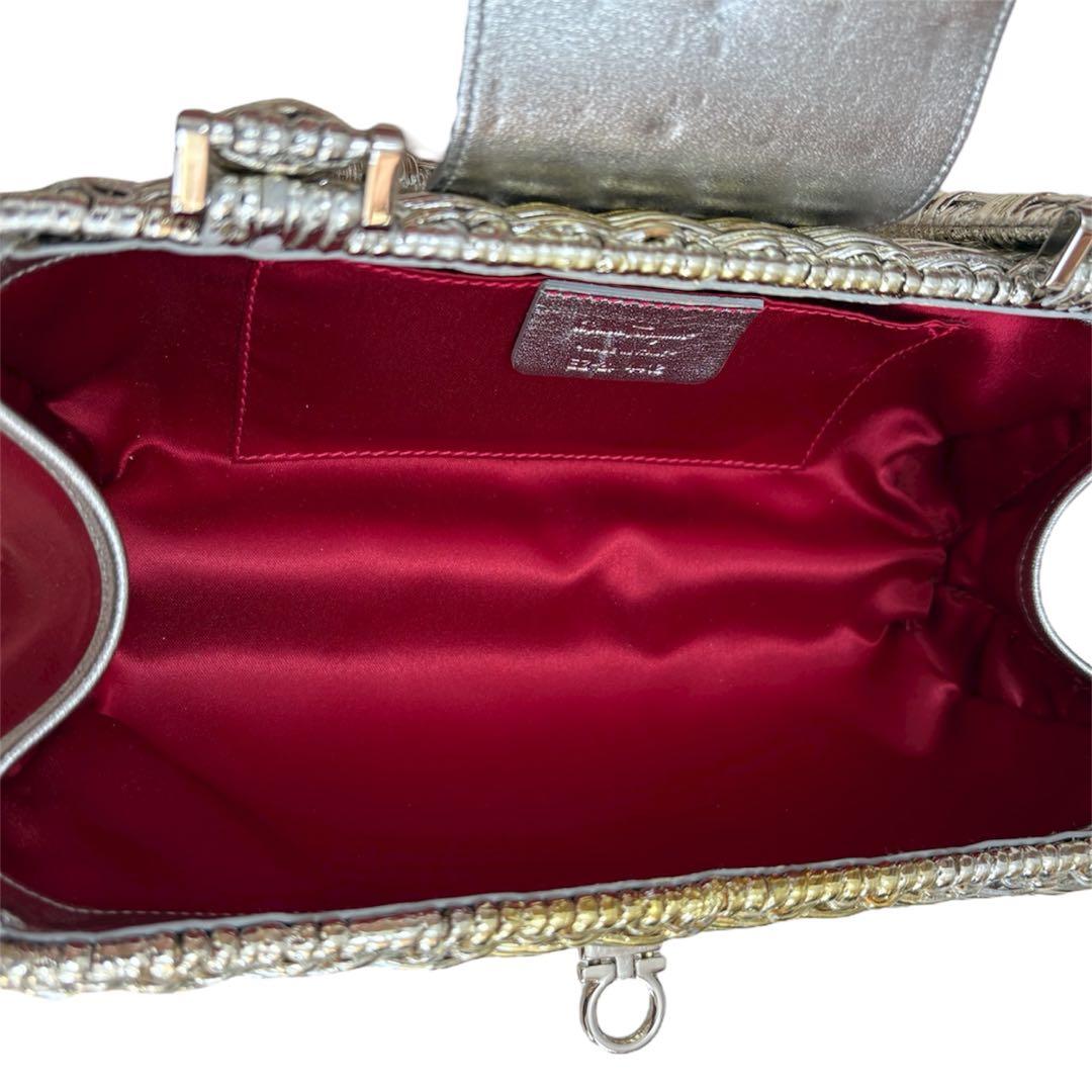 フェラガモ Ferragamo かごバッグ ハンドバッグ ガンチーニ