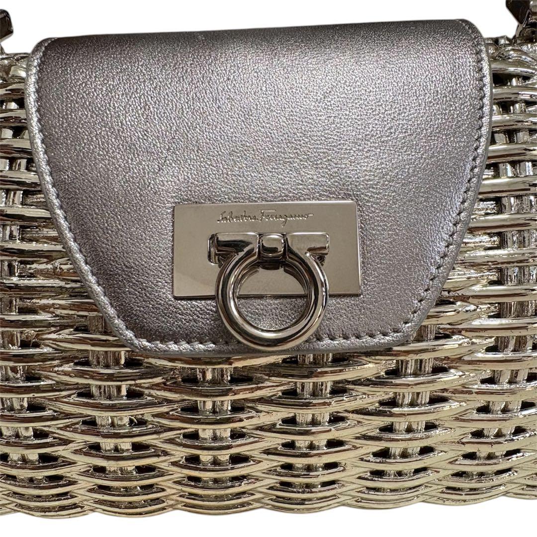 フェラガモ Ferragamo かごバッグ ハンドバッグ ガンチーニ