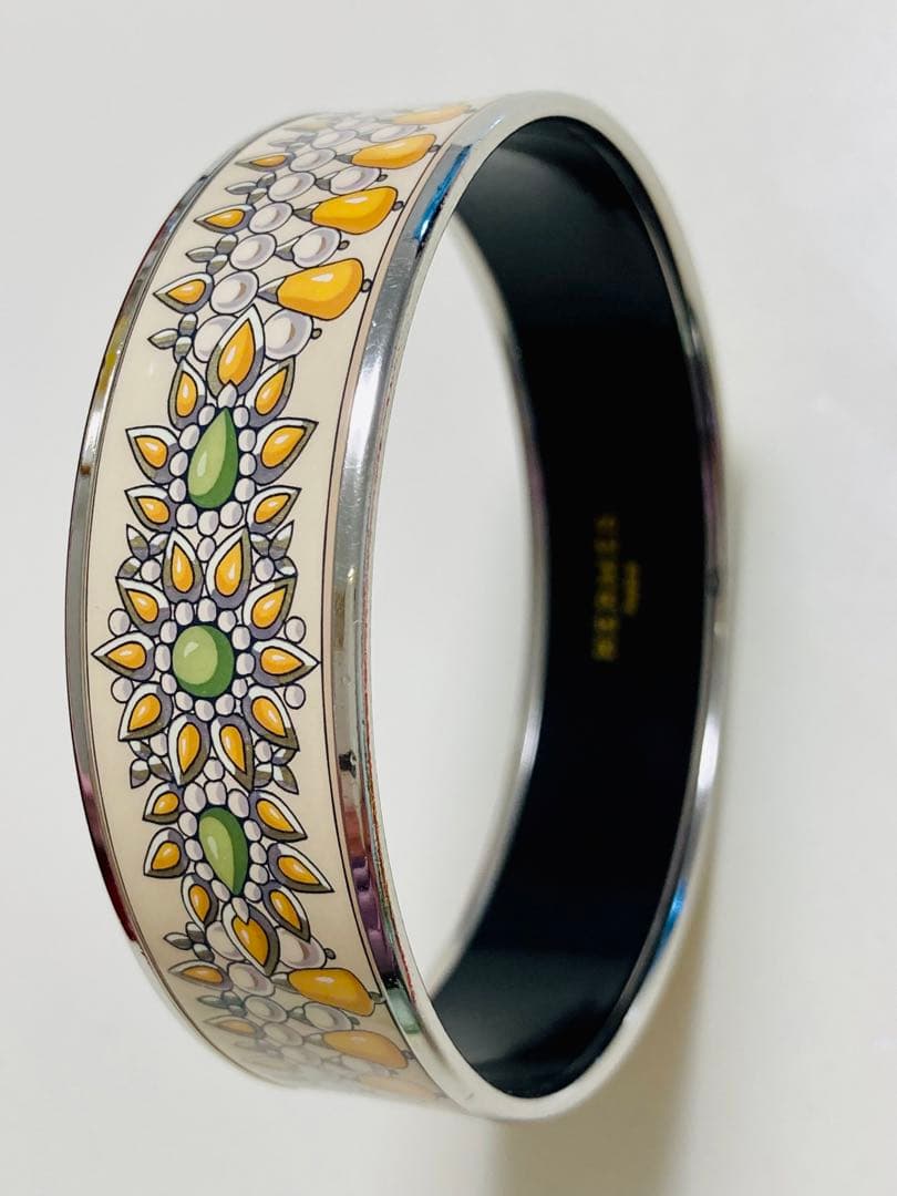 【美品】エルメス　HERMES エマイユ　バングル　七宝焼き　シルバー