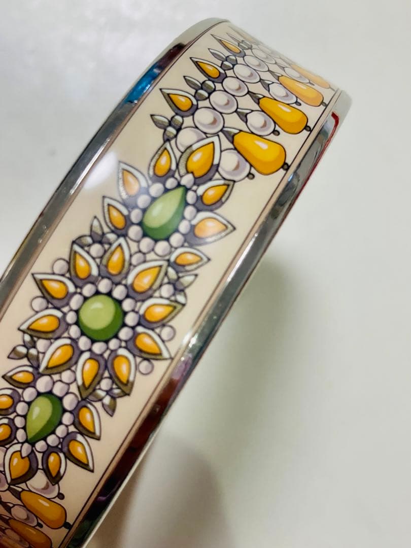 【美品】エルメス　HERMES エマイユ　バングル　七宝焼き　シルバー