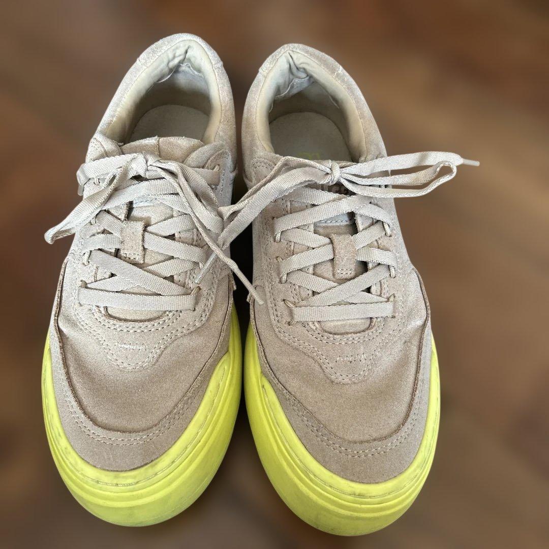 UGG 厚底スニーカー MARIN MEGA LACE ベージュイエロー　23