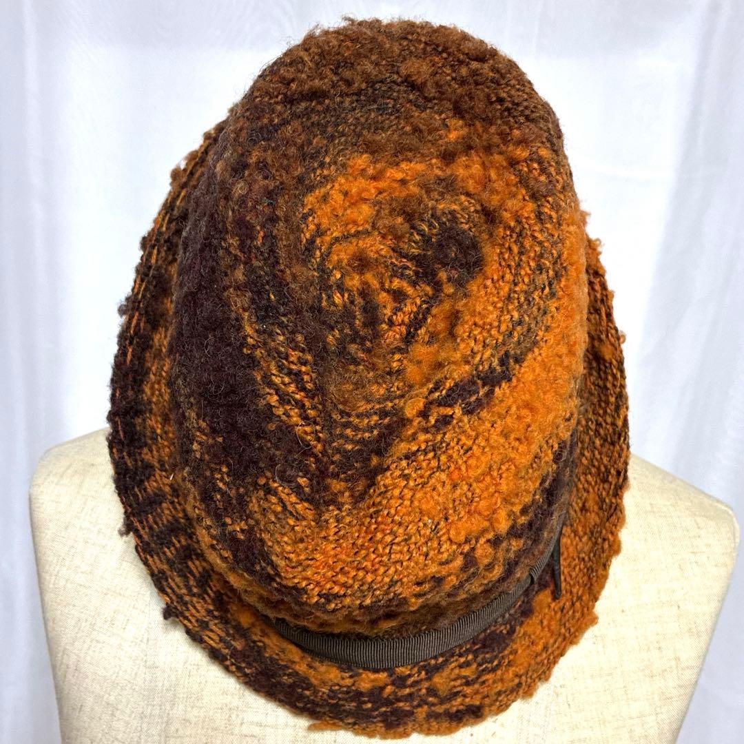 00s Weave Toshi イタリア製　　　　　　　ニットハット オレンジ茶