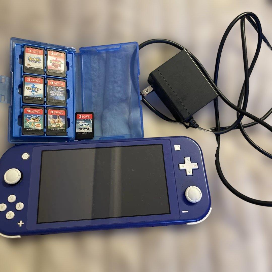 【Nintendo Switchライト】動作確認・本体初期化済/ソフト7本