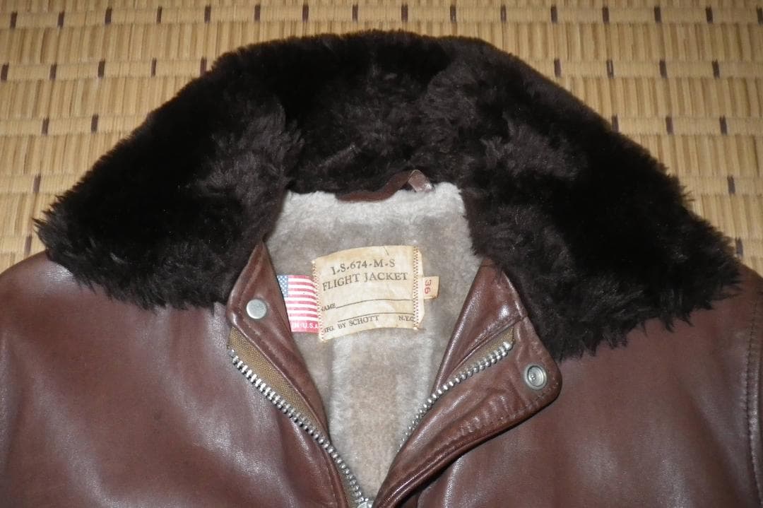 Schott G-1レザーフライトジャケット TALONジッパー