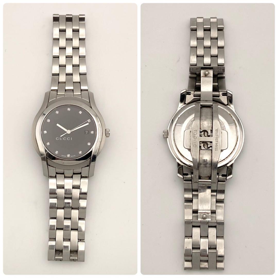 美品/稼動品● GUCCI グッチ 腕時計 5500XL ダイヤ シルバー