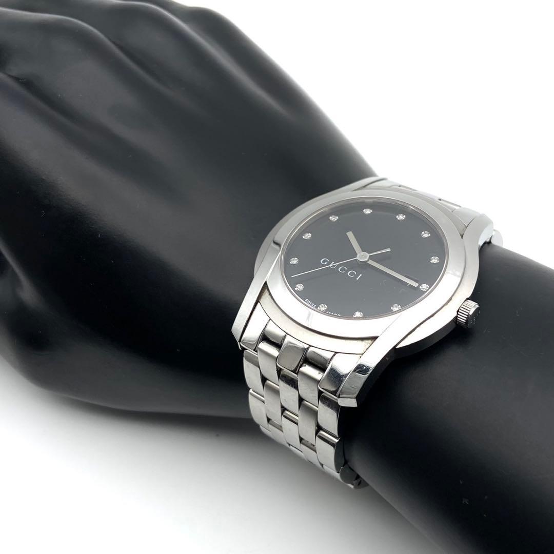 美品/稼動品● GUCCI グッチ 腕時計 5500XL ダイヤ シルバー
