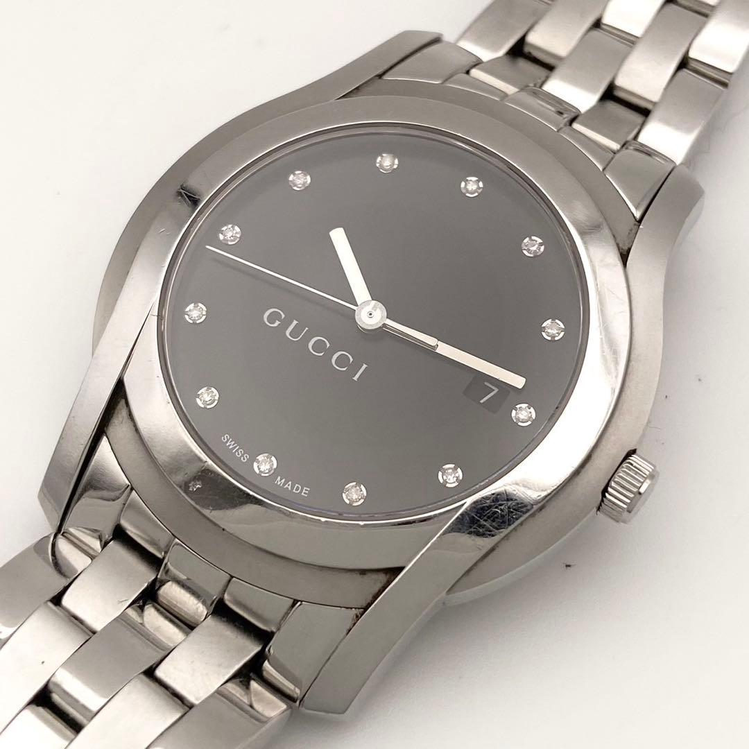 美品/稼動品● GUCCI グッチ 腕時計 5500XL ダイヤ シルバー
