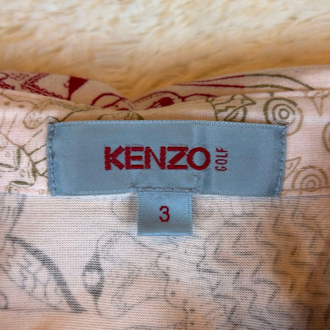 ★KENZO GOLF★LL★薄ピンク柄シャツ★綿100%★素敵な柄でカッコイイ
