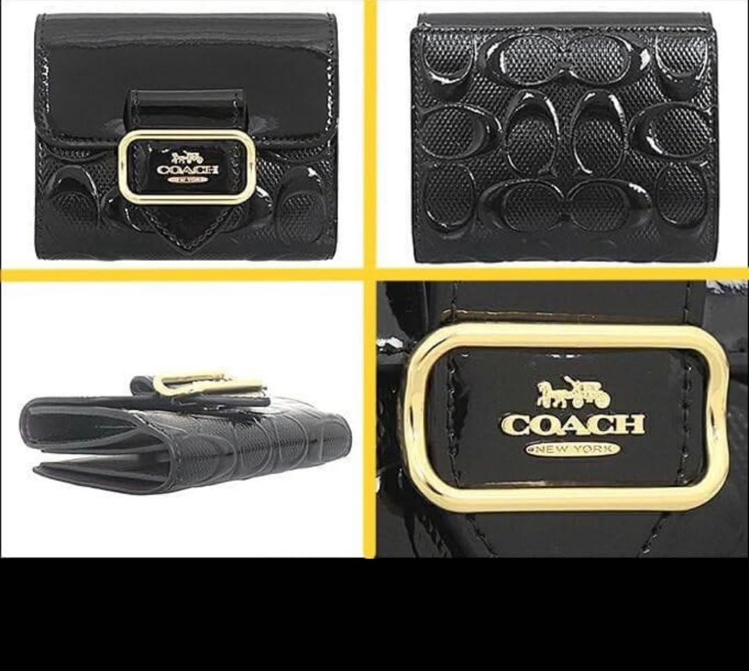 再入荷COACH コーチ クロスグレーン レザー モーガン スモール 二つ折財布